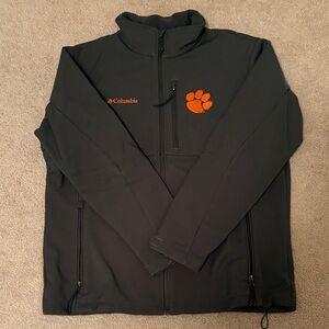 Columbia Black Softshell Jacket with Orange Clemson Paw